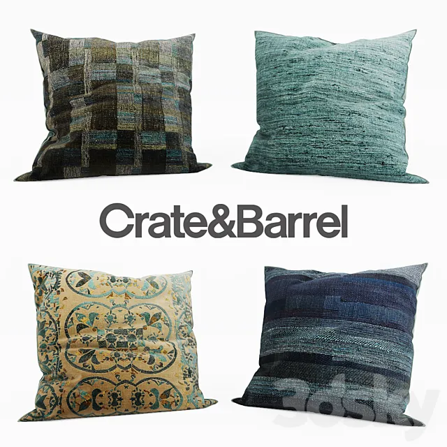 CrateandBarrel – Decorative Pillows set 6 3D Model CrateandBarrel – Decorative Pillows set 6 3D Model