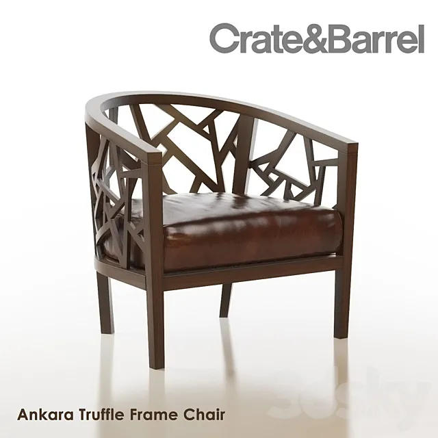 Crate&Barrel Ankara Truffle Frame Chair 3D Model Crate&Barrel Ankara Truffle Frame Chair 3D Model