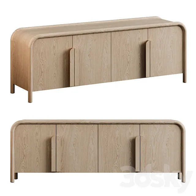 Crate&Barrel | Annie Natural Storage Media Credenza by Leanne Ford 3D Model