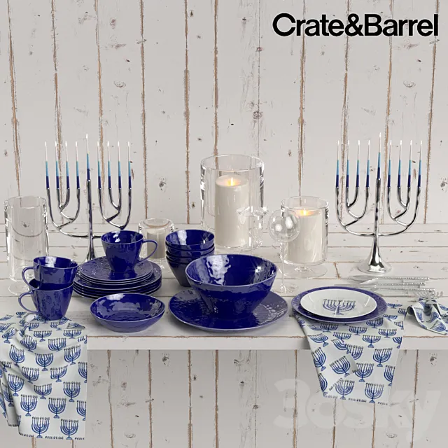 Crate&Barrel Hanukkah set 3DModel Crate&Barrel Hanukkah set 3DModel