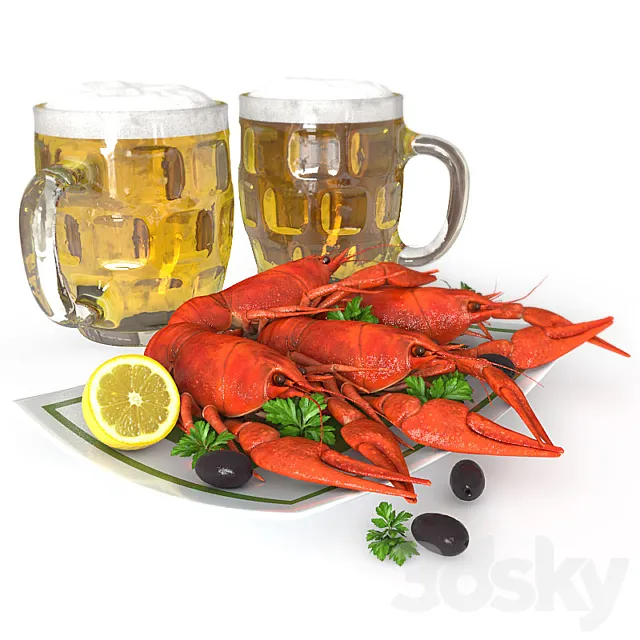Crawfish and beer 3DModel Crawfish and beer 3DModel