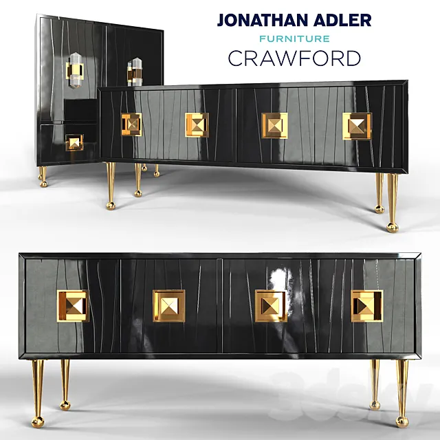 Crawford console & cabinet by Jonathan Adler 3DModel