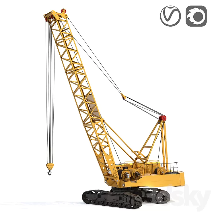 Crawler crane DEK-361 3D Model