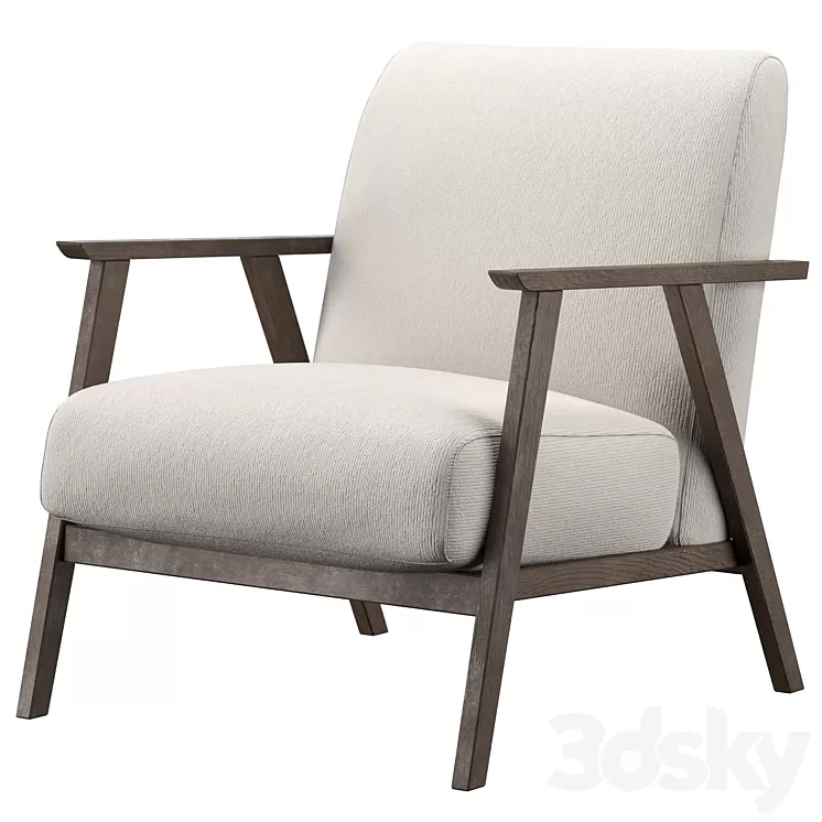 Cream armchair 3D Model Free Download