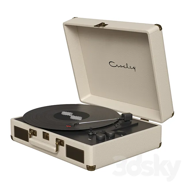 Cream Crosley Cruiser Vinyl Turntable 3D Model