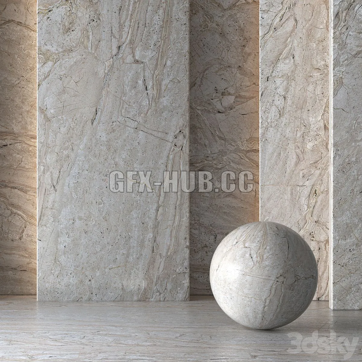 Cream Marble Material 8K (Seamless Tileable) No 101 3D Model