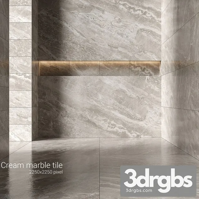 Cream Marble Tiles 3D Model Download