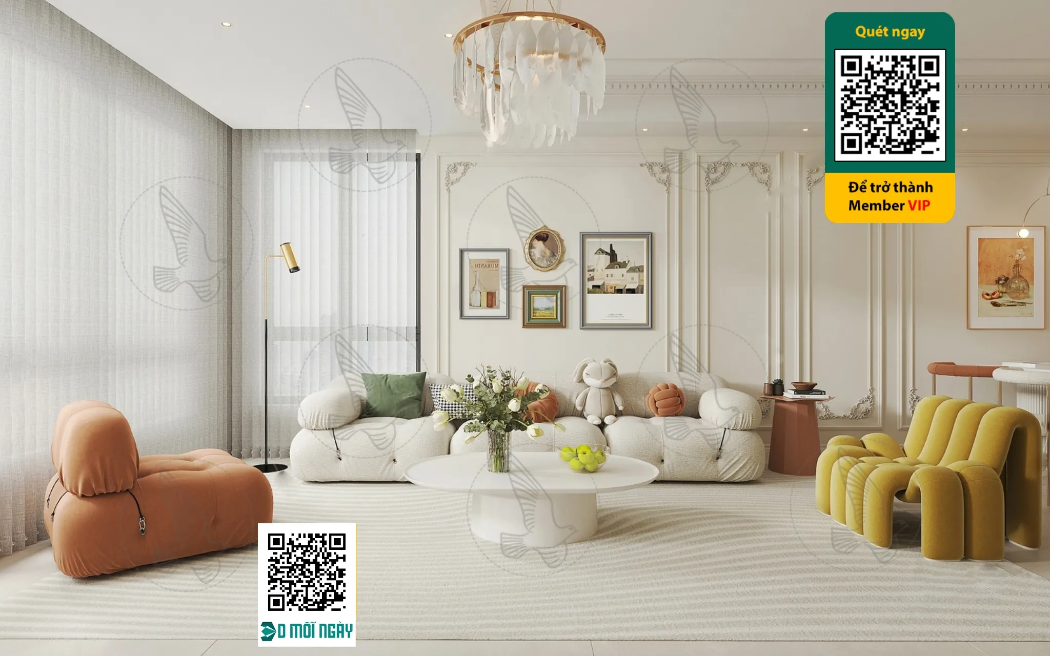 Cream style 3D model – 008 – 3773