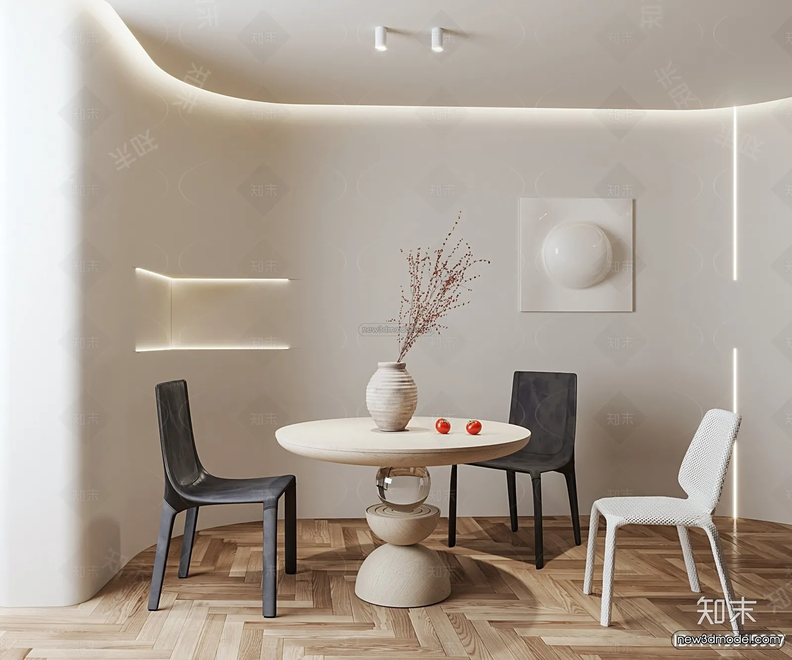 Cream Style Interior 3D Blocks – Dining Room 3D Model – 176 – VRAY Cream Style Interior 3D Blocks – Dining Room 3D Model – 176 – VRAY