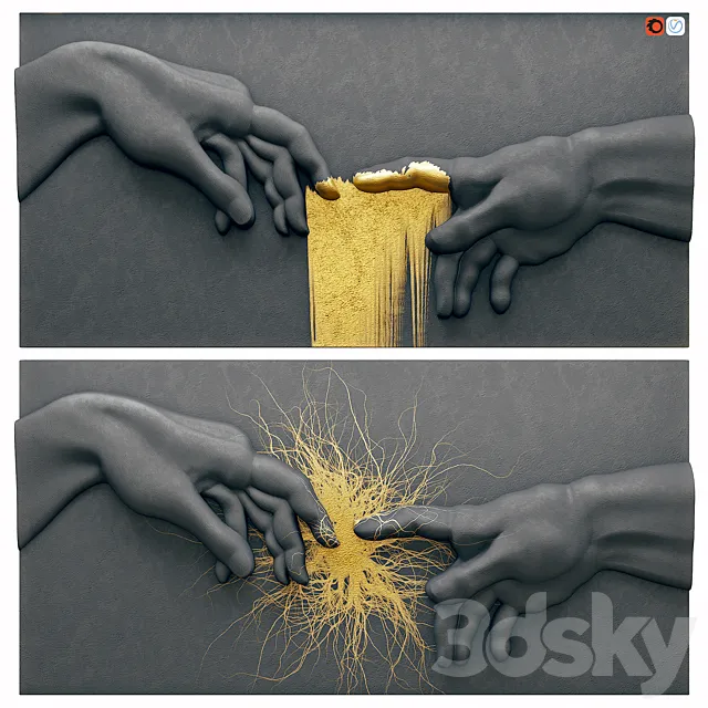 Creation of Adam by Michelangelo 1 3DModel