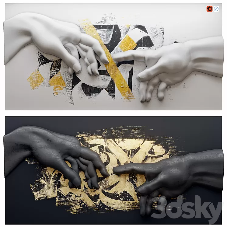 Creation of Adam by Michelangelo 2 3D Model Creation of Adam by Michelangelo 2 3D Model