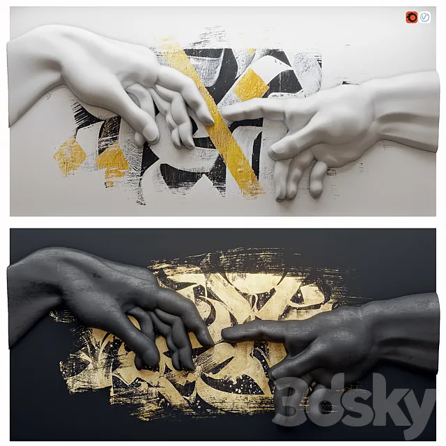 Creation of Adam by Michelangelo 2 3DModel Creation of Adam by Michelangelo 2 3DModel