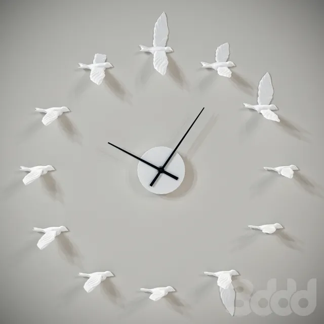 Creative wall clock Swallow X Haoshi design 3D Model Creative wall clock Swallow X Haoshi design 3D Model