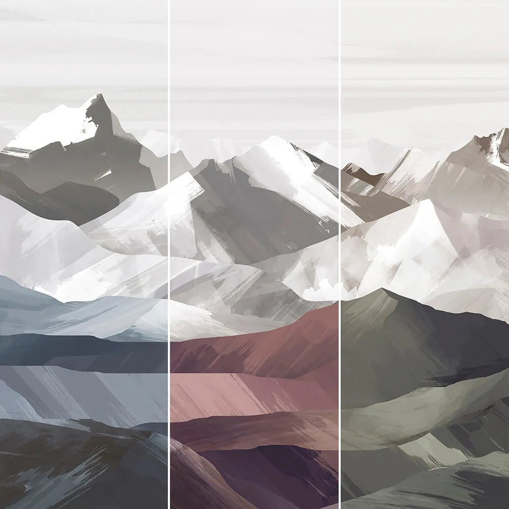 Creativille – Wallpaper 2571 brushed art mountains 3D Model
