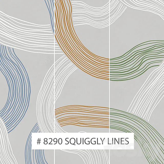 Creativille | Wallpapers | 8290 Squiggly Lines 3D Model Creativille | Wallpapers | 8290 Squiggly Lines 3D Model
