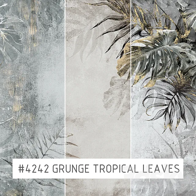 Creativille | Wallpapers | Grunge tropical leaves 4242 3D Model Creativille | Wallpapers | Grunge tropical leaves 4242 3D Model