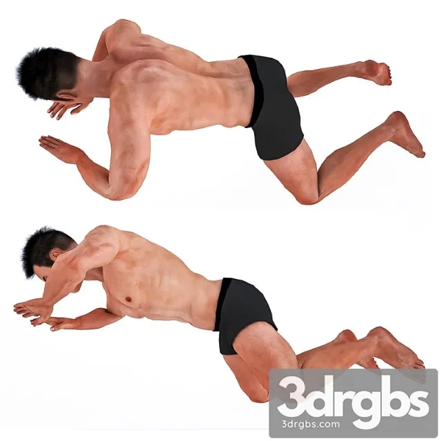 Creature Man with swimming pose 3D Model Download