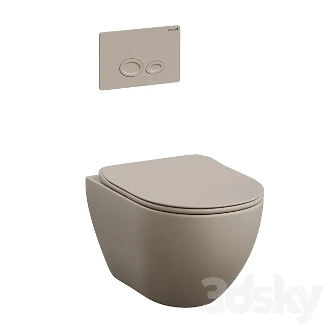 Creavit Free Toilet with Drop Button 3D Model