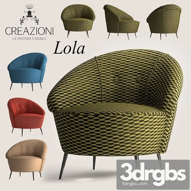 Creazioni Lola Armchair 3D Model Download Creazioni Lola Armchair 3D Model Download