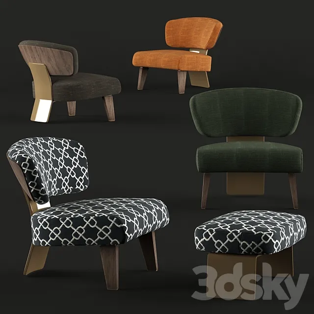 creed wood armchair 3DModel creed wood armchair 3DModel