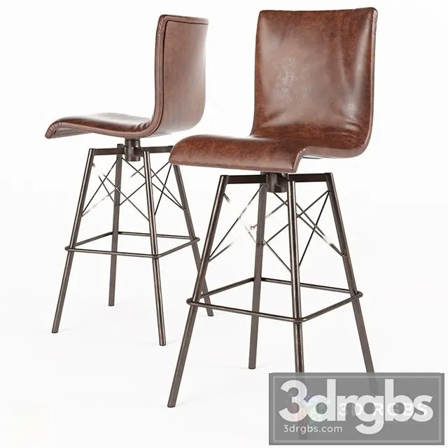 Crenshaw Leather Bar Stool 3D Model Download Crenshaw Leather Bar Stool 3D Model Download