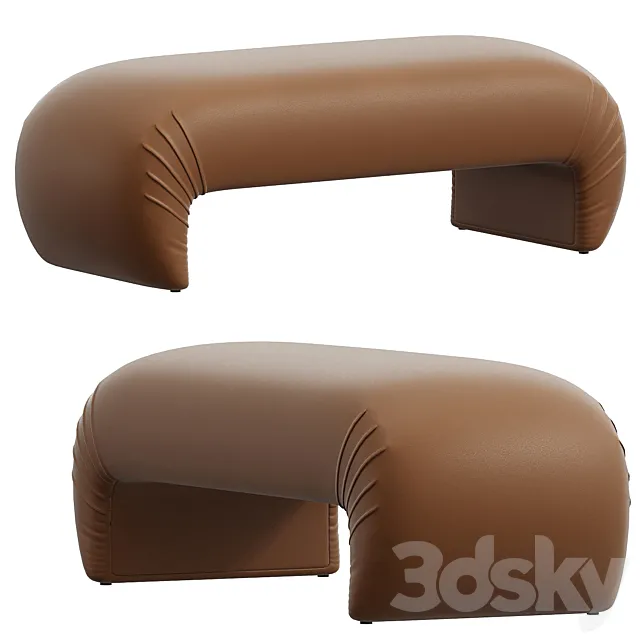Crescent Bench B6010 Tan 3D Model Crescent Bench B6010 Tan 3D Model