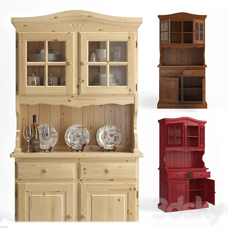 Cristalliera 2P curvo 3D Model Free Download