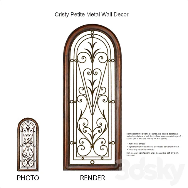 Cristy Petite Metal Wall Decor 3D Model Cristy Petite Metal Wall Decor 3D Model