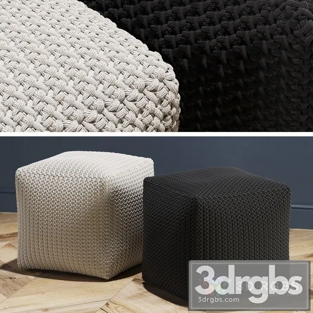 Crochet Pouf 3D Model Download