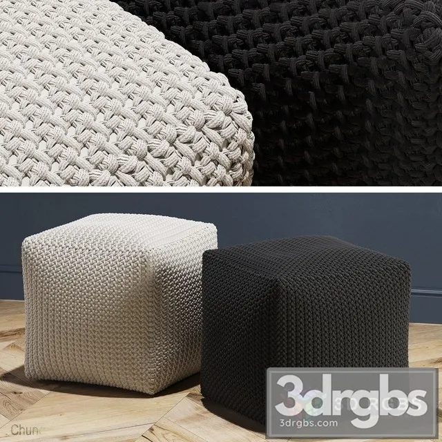 Crochet Pouf 3D Model Download Crochet Pouf 3D Model Download