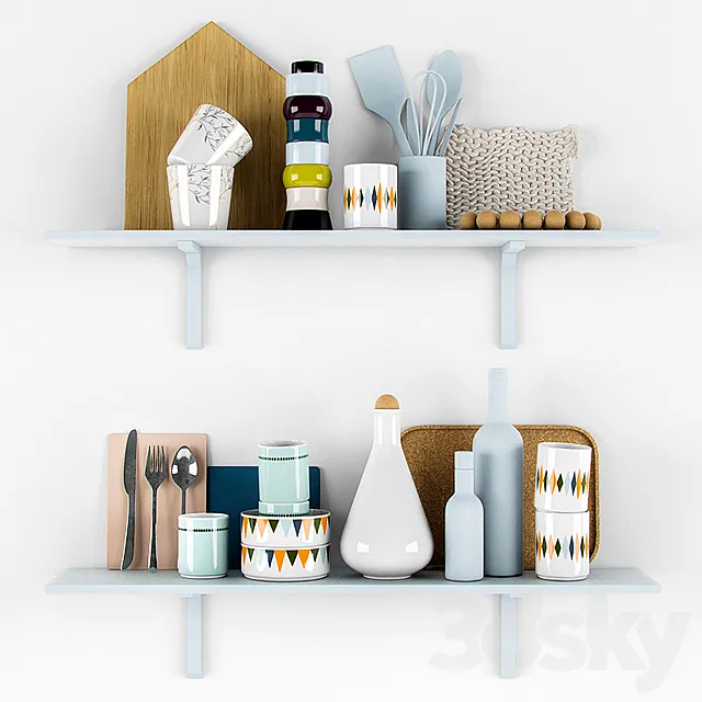 Crockery in the Scandinavian style 3D Model