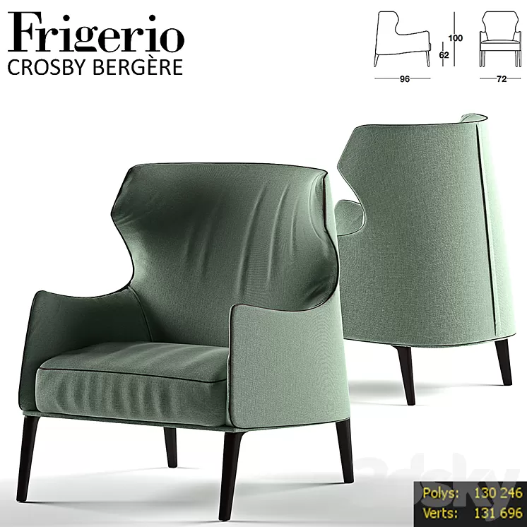 Crosby bergere by Frigerio 3D Model