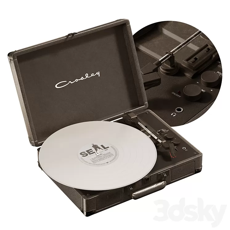 Crosley UO Exclusive Black Star Cruiser Bluetooth Record Player 3D Model