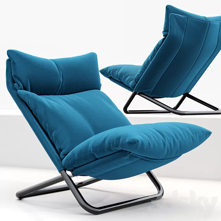 Cross high armchair by ARFLEX fabric 3D Model