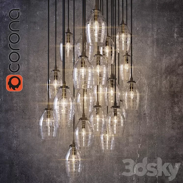 Crown Chandeliers Italiya 3D Model Crown Chandeliers Italiya 3D Model