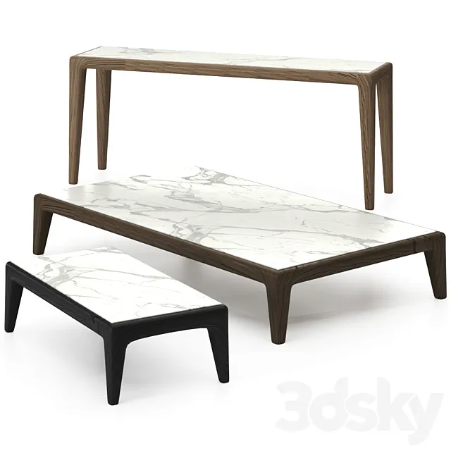 Cruise Teak Console Table by Talenti 3D Model