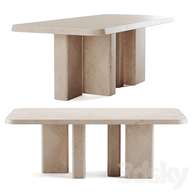 Cruz Outdoor Rectangular Dining Table 3D Model