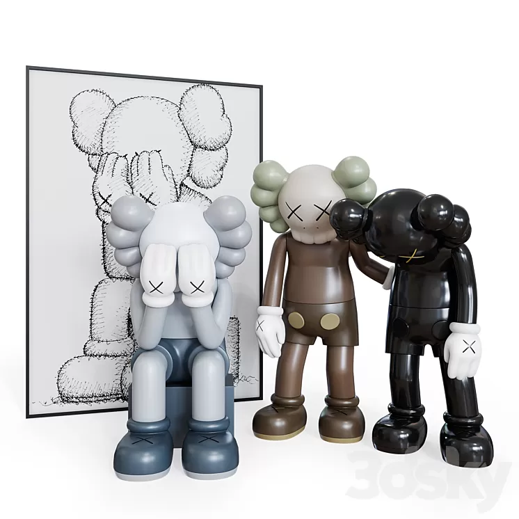 CRYING KAWS set 3D Model