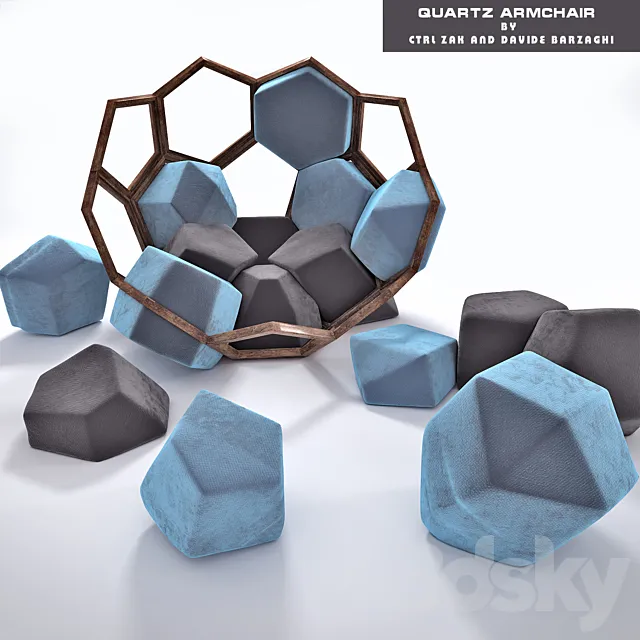 Crystal armchair Quartz 3DModel