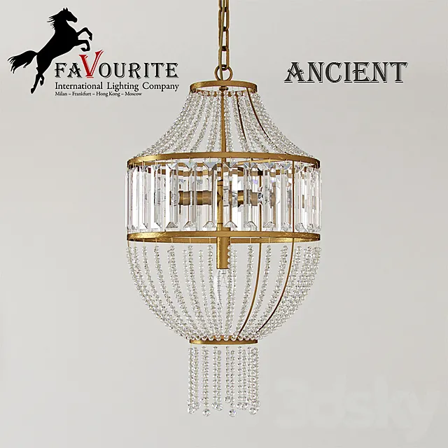 Crystal chandelier Favourite 1086-4P Ancient 3D Model