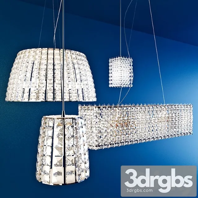 Crystal chandelier set 3D Model Download Crystal chandelier set 3D Model Download