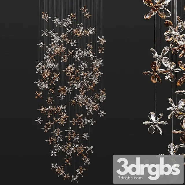 Crystal Flowers Chandelier 3D Model Download Crystal Flowers Chandelier 3D Model Download