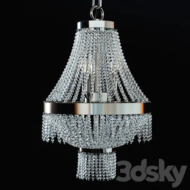 Crystal lamp Ideal Lux Augustus SP4 cromo 3D Model Crystal lamp Ideal Lux Augustus SP4 cromo 3D Model