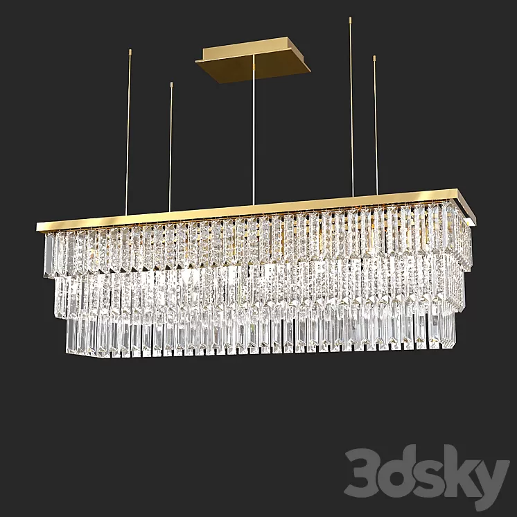 Crystal lamp Ideal Lux MARTINEZ SP8 ORO 3D Model Crystal lamp Ideal Lux MARTINEZ SP8 ORO 3D Model