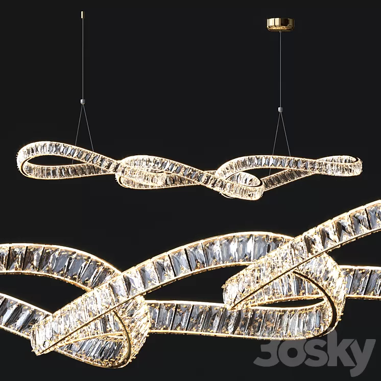 Crystal Linear Chandelier 3D Model Free Download