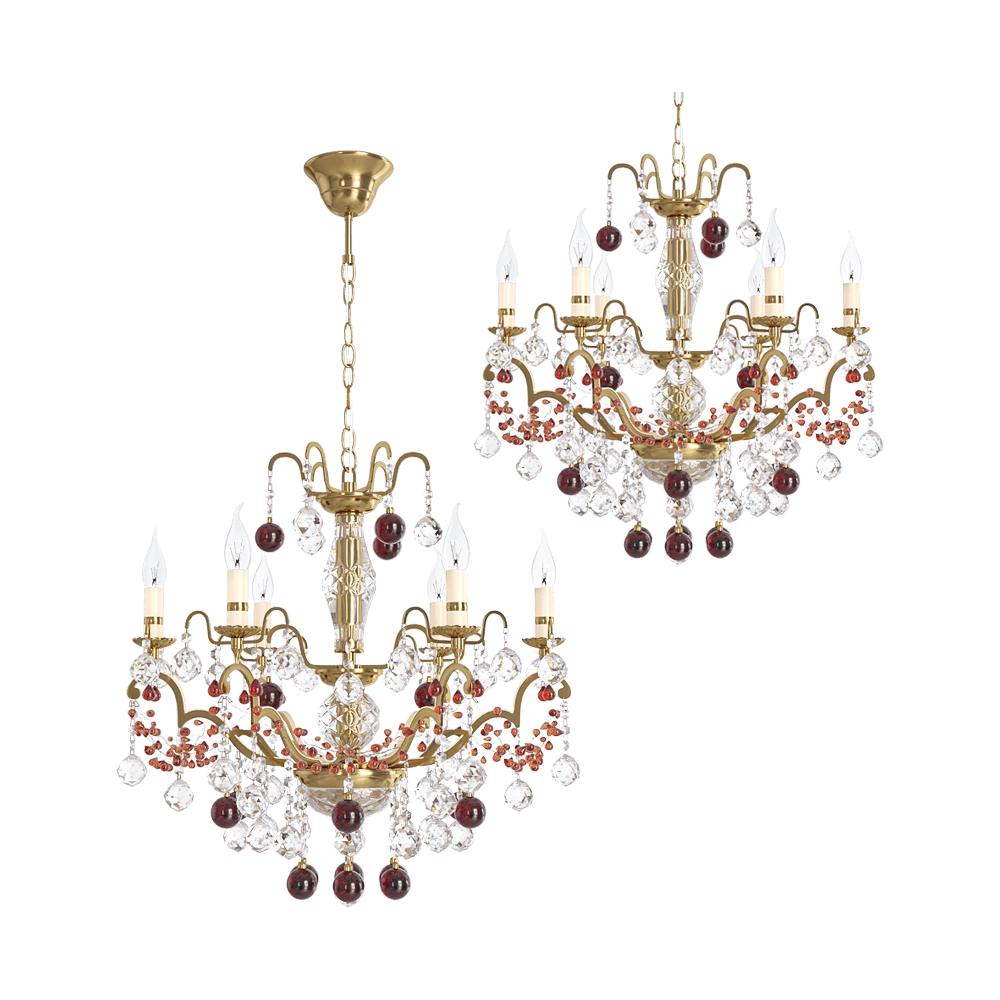 CRYSTAL LUX – Chandelier FRUTA SP6 GOLD 3D Model CRYSTAL LUX – Chandelier FRUTA SP6 GOLD 3D Model