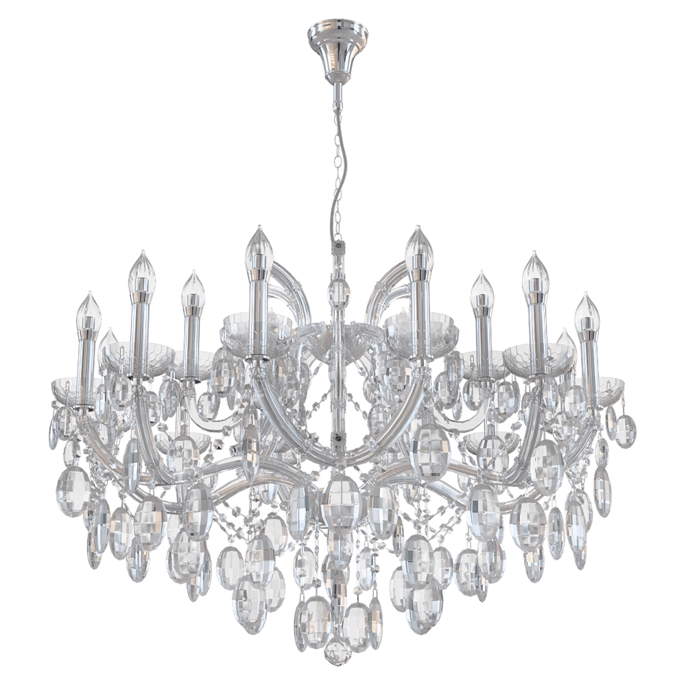 CRYSTAL LUX – Chandelier Hollywood SP12+6 Chrome 3D Model CRYSTAL LUX – Chandelier Hollywood SP12+6 Chrome 3D Model