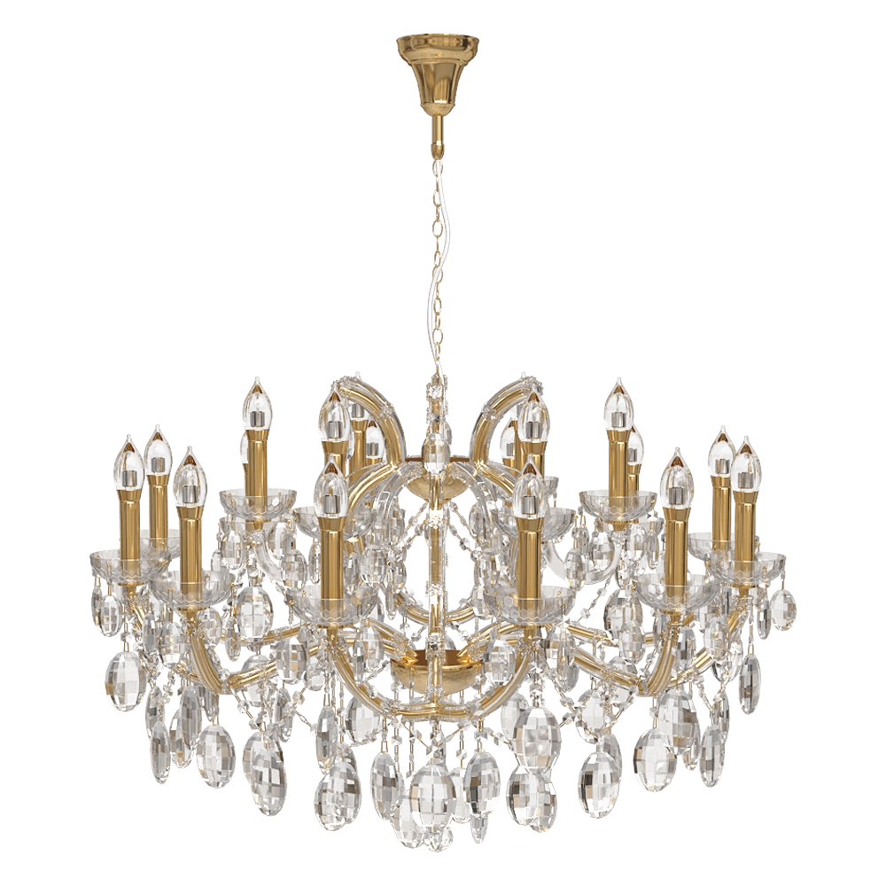 CRYSTAL LUX – Chandelier Hollywood SP12+6 Gold 3D Model CRYSTAL LUX – Chandelier Hollywood SP12+6 Gold 3D Model