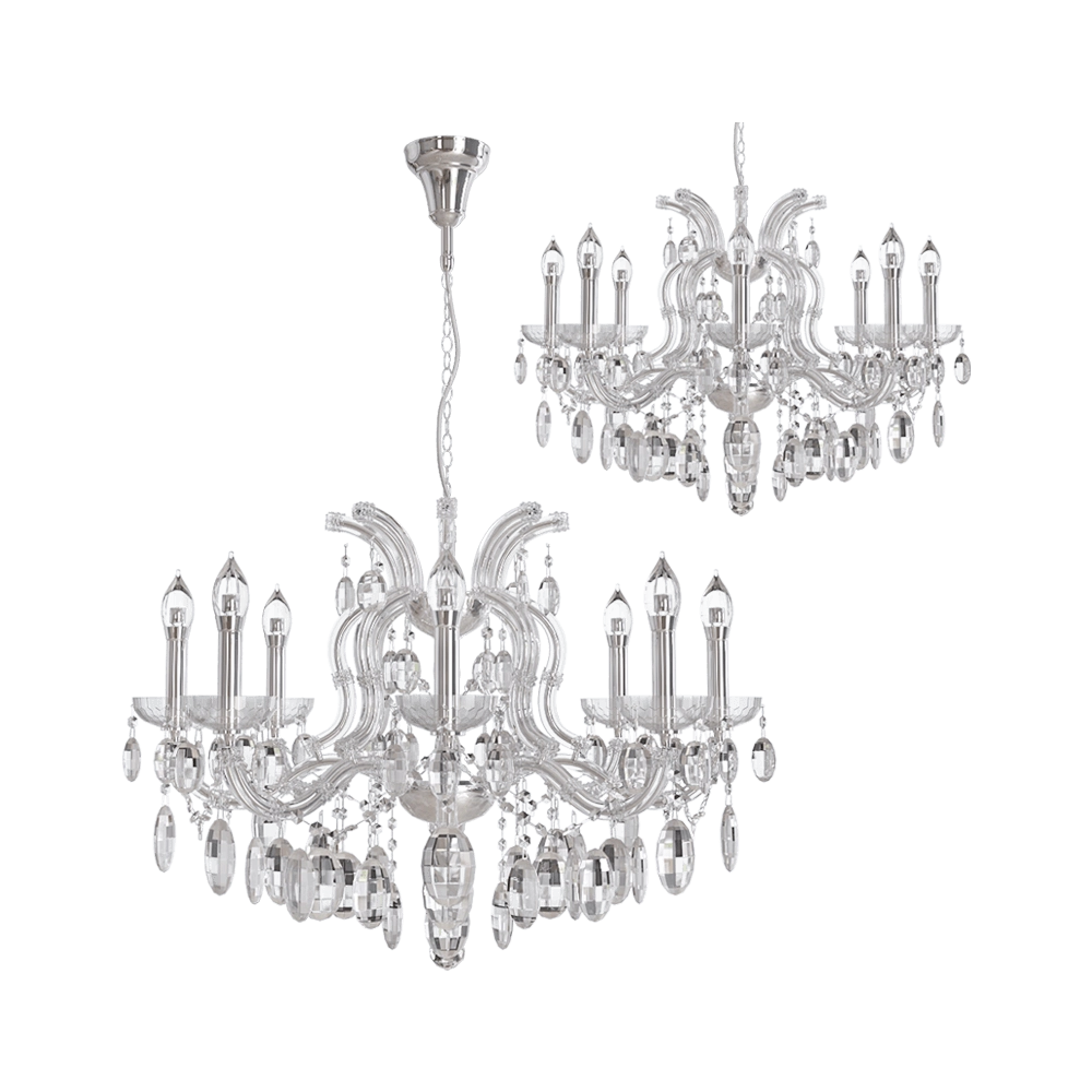 CRYSTAL LUX – Chandelier HOLLYWOOD SP8 CHROME 3D Model CRYSTAL LUX – Chandelier HOLLYWOOD SP8 CHROME 3D Model