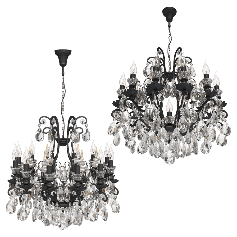 CRYSTAL LUX – Chandelier Magnifico SP13 Black/Transparent 3D Model CRYSTAL LUX – Chandelier Magnifico SP13 Black/Transparent 3D Model